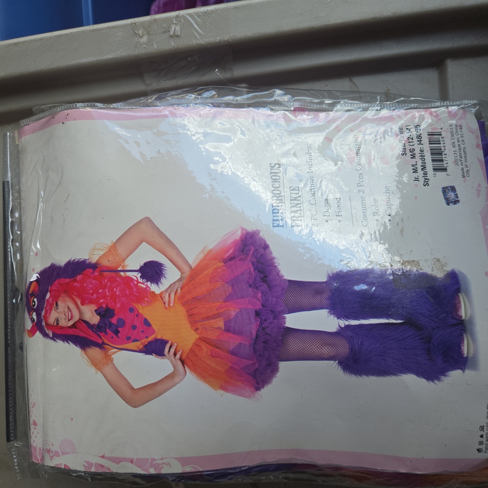 Colorful Monster Costume with Tutu and Furry Leg Warmers
